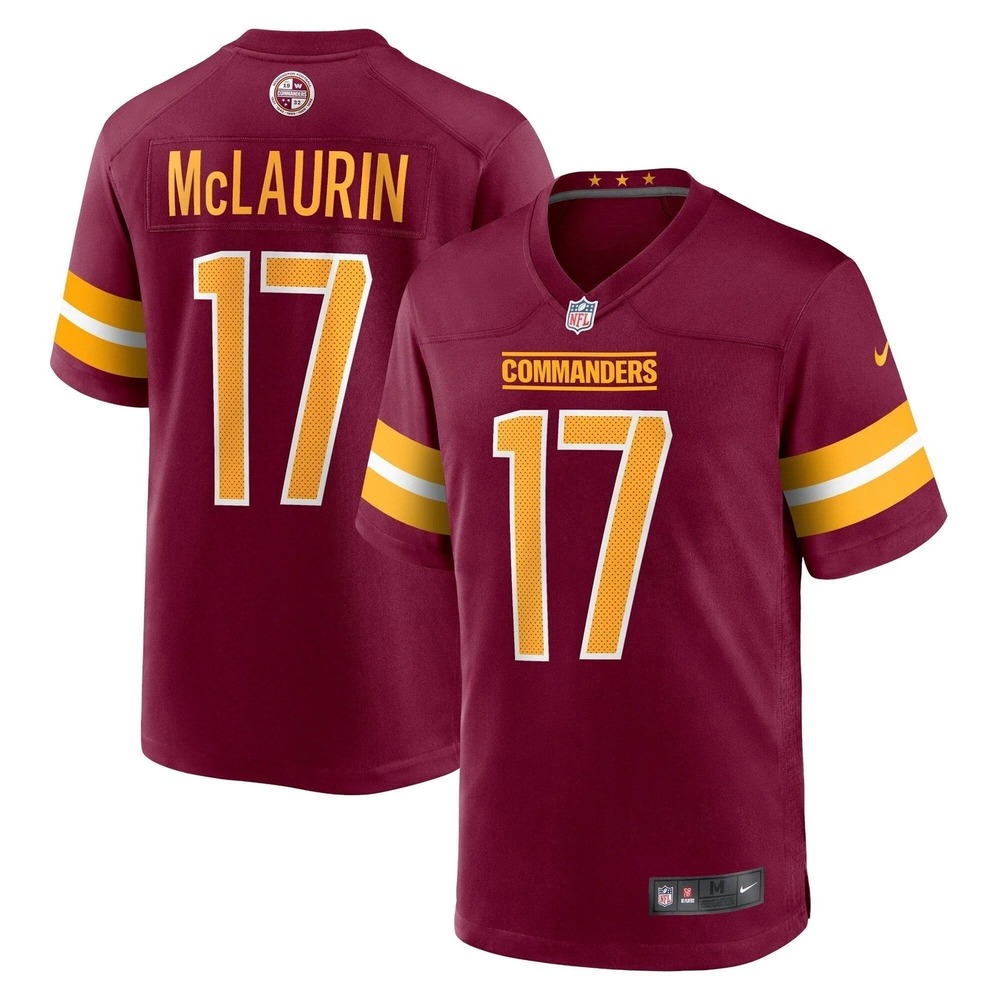 Nike L 14/16 Burgundy Terry McLaurin Washington Commanders Jersey NFL‎ Football